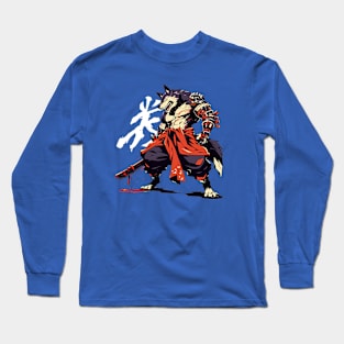 samurai wolf Long Sleeve T-Shirt